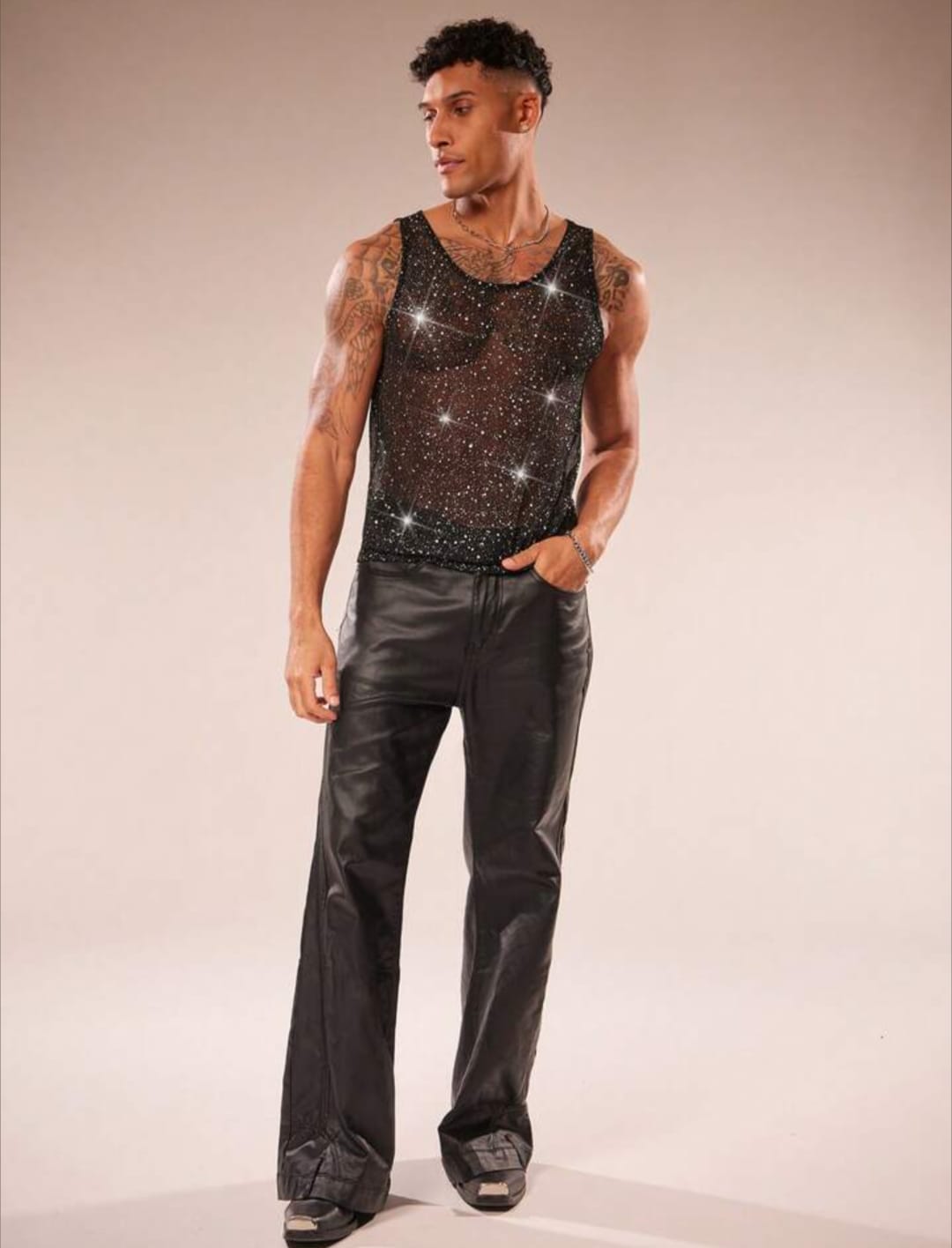 Cosmic Spark Mesh Tank Top